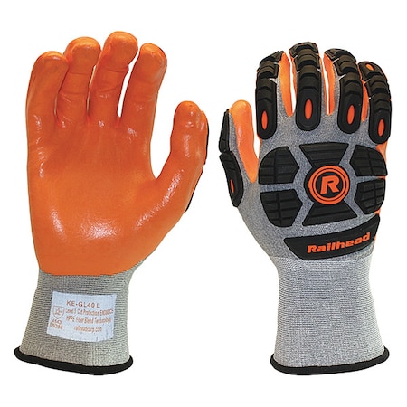 Cut-Resistant Impact Coated Gloves, Cut Level A3, Nitrile, L 1 PR MPN:KE-GL40 L