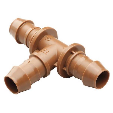 Tee, 1/2 In. Tubing, Brown, Plastic, PK4 MPN:BT50/4PKS