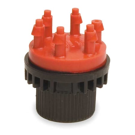Six Outlet Emitter, Red/Black, Plastic MPN:MANIF2-1PK