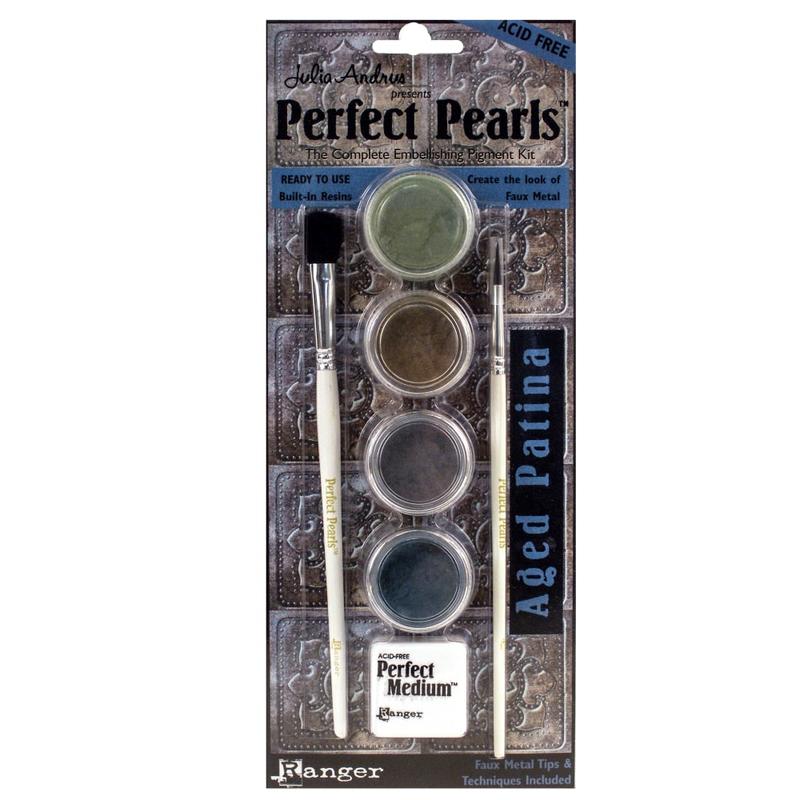Ranger Perfect Pearls Complete Embellishing Pigment Kit, Aged Patina MPN:PPP21803