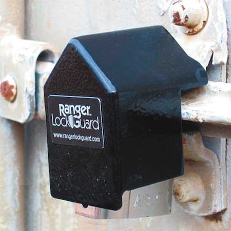 Padlock Guard, Hardened Steel, Blk, 2-3/4