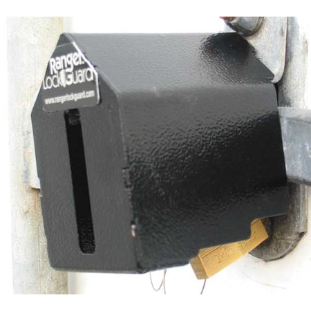 Padlock Guard, Hardened Steel, Blk, 4