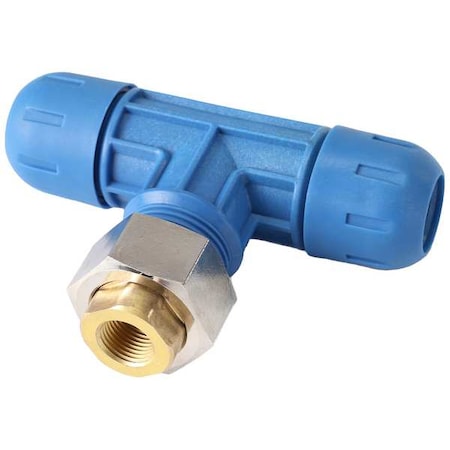 Tee, Nylon, Comp 3/4 in, 3/4 in, FNPT1/2