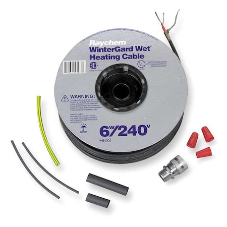 Electric Heating Cable Kit, 240VAC, 100 ft Length MPN:449467-000