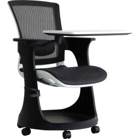 Eurotech Mesh Chair on Casters with Table Arm - Black/White - Eduskate Series SKTRN-WHBLK-W09-01
