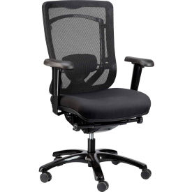 Eurotech Mesh Chair with Titanium Base - Fabric - Black - Monterey Series MFSY77-5806-PM01