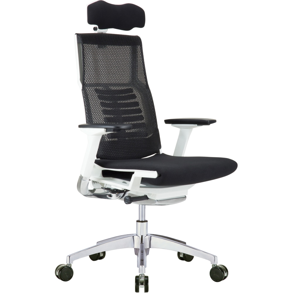 Raynor Powerfit Erognomic Fabric High-Back Executive Office Chair, White/Black MPN:K-PFT-WHT-FSBLK-HDR