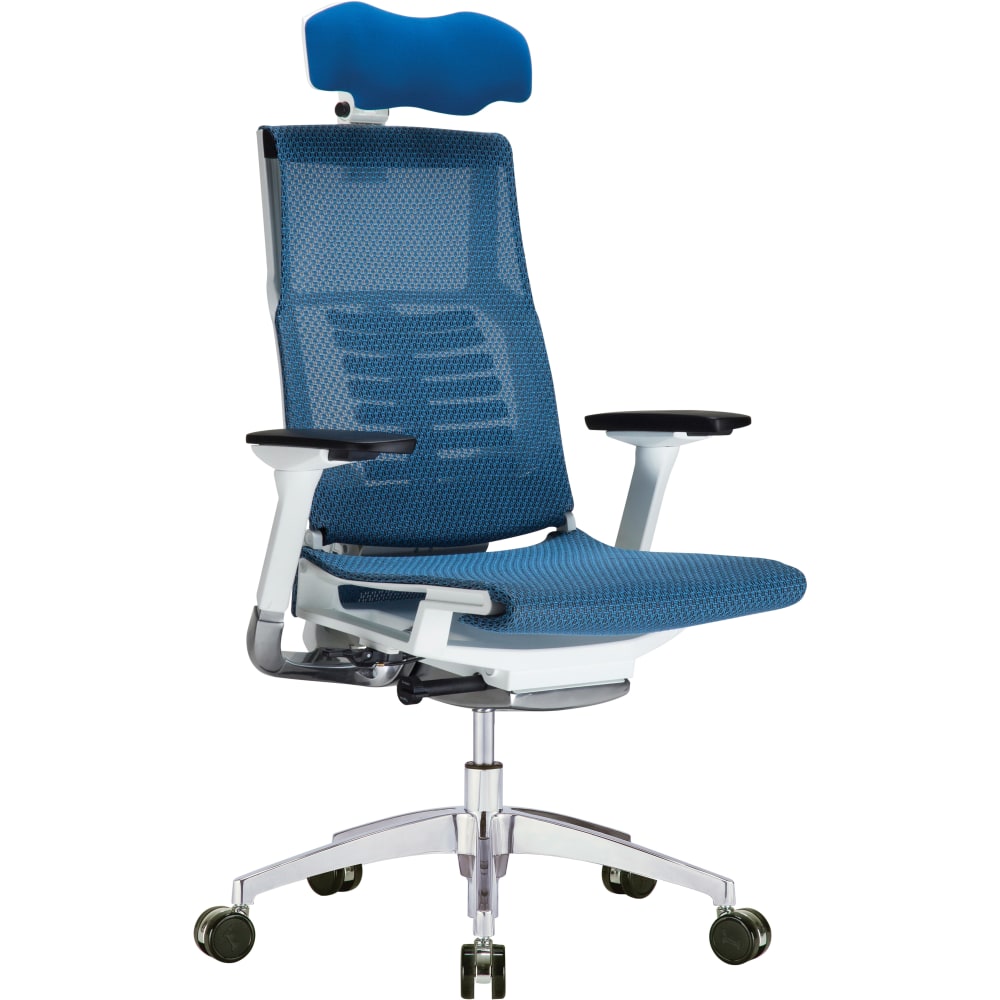 Raynor Powerfit Ergonomic Mesh High-Back Executive Office Chair, Blue/White MPN:K-PFT2-WHT-MBLU-HDR