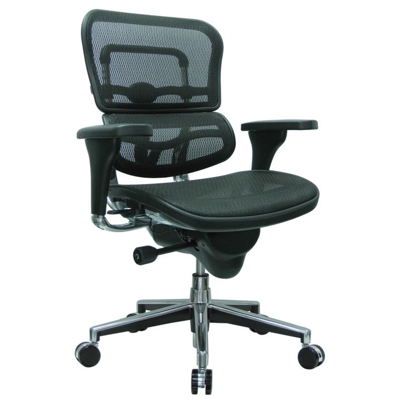 Eurotech Ergohuman Mid-Back Ergonomic Mesh Chair, Black/Chrome MPN:ME8ERGLO