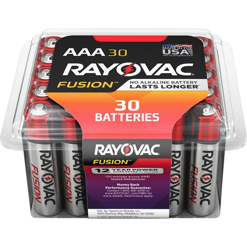 Rayovac Fusion Alkaline AAA Batteries - For Multipurpose - AAA - 30 / Pack (Min Order Qty 2) MPN:82430PPTFUSK