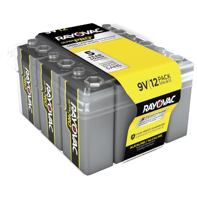 Rayovac Ultra Pro Alkaline 9 Volt Batteries 12-Pack - For Multipurpose - 9V - 9 V DC - Alkaline - 12 / Pack (Min Order Qty 3) MPN:AL9V12PPJ