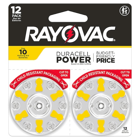 Hearing Aid BATT, 1.4V DC, 100 mAh CA, PK12 MPN:10CR-12ROVUS
