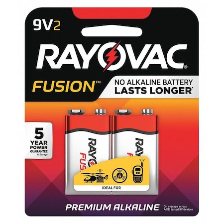 Fusion Alkaline Battery, 9V 9V DC 2 PK MPN:A16042TFUS