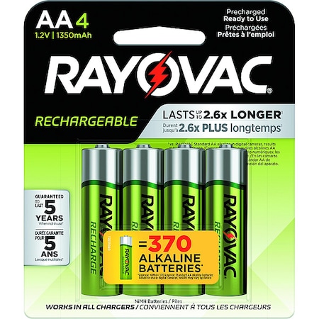 Precharged Recharg. Battery, AA, NiMh, PK4 MPN:LD7154