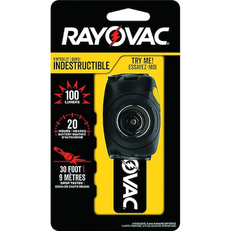 Indestructible 100 LUMEN3AAA Headlight w/ Bat MPN:DIYHL3AAA-BXTB