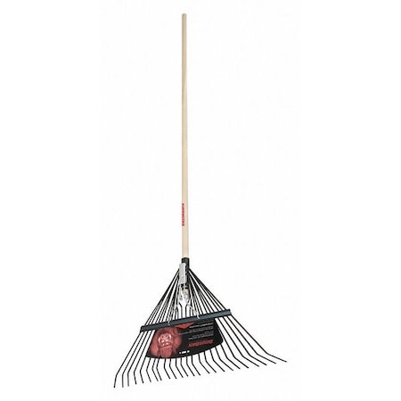 Leaf Rake, 24 Tines, 54 in L Hardwood Handle MPN:2911200