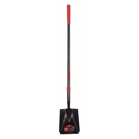 Square Point Shovel, Heavy Gauge Tempered Steel Blade, 48 in L Fiberglass Handle MPN:44000