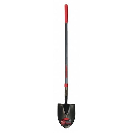 Round Point Shovel, Industrial Gauge Steel Blade, 48 in L Fiberglass Handle MPN:45000