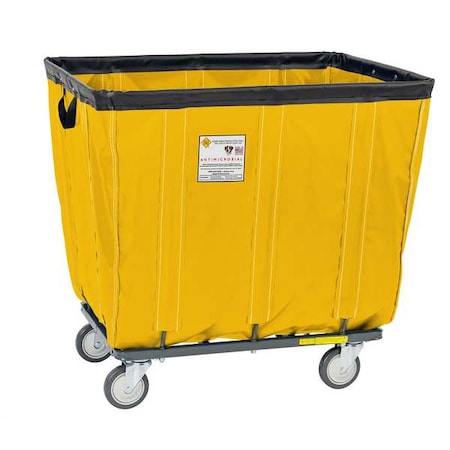 Antimicrobial Vinyl Basket Truck with Steel Base, 14 Bushel, Yellow MPN:414SOC/ANTI/YEL