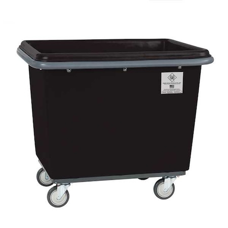 Poly Cube Truck with Air Cushion Bumper and Steel Base, 16 Bushel, Black MPN:4616BLK/PTB