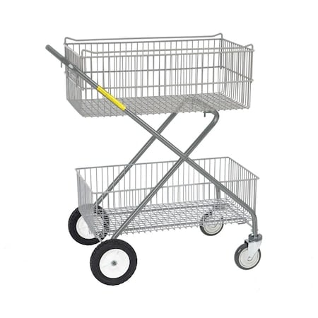 Utility Cart, Steel, 40 lb Load Capacity, 2 Shelves, 29-1/2