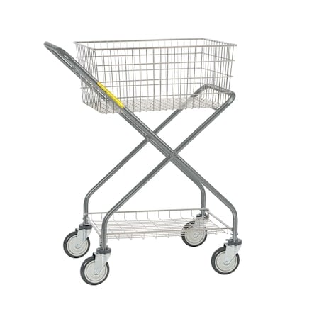 Utility Cart, Steel, 25 lb Load Capacity, 2 Shelves, 23.5