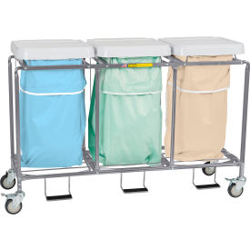 R&B Wire Triple Leakproof Hamper Steel Blue/Green/Tan 686BGT