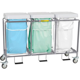 R&B Wire Triple Leakproof Hamper Steel Blue/Green/White 686BGW