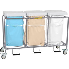 R&B Wire Triple Leakproof Hamper Steel Blue/Tan/White 686BTW
