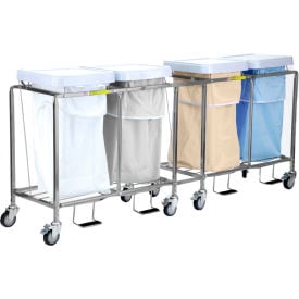 R&B Wire Quad Leakproof Hamper Steel Blue/Green/Tan/White 688BGTW