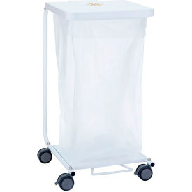 R&B Wire Quiet Closure Hamper w/ Metal Lid Steel Foot Pedal & Damper White 691D