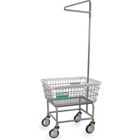 R&B Wire Antimicrobial Laundry Cart w/ Single Pole Rack 100E91/ANTI