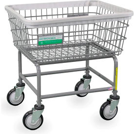 R&B Wire Standard Laundry Cart 2.5 Bushel Antimicrobial Gray 100E/ANTI