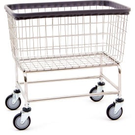 R&B Wire Large Laundry Cart 4.5 Bushel Chrome 200CFC