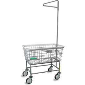 R&B Wire Antimicrobial Large Capacity Laundry Cart w/ Single Pole Rack 200F91/ANTI