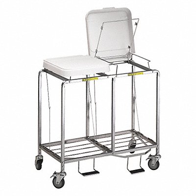 Laundry Hamper Cart 2 Comp Gray 7 cu ft MPN:674NB