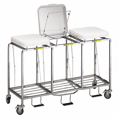 Laundry Hamper Cart 3 Comp Gry 10.5cu ft MPN:676NB