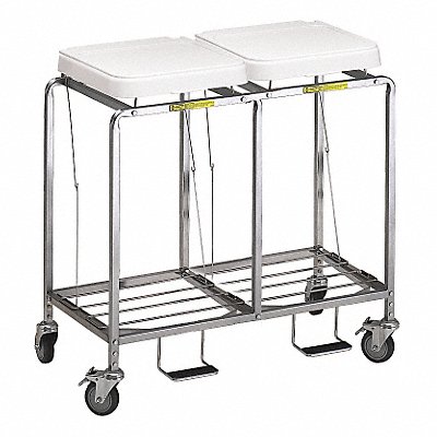 Laundry Hamper Cart 2 Comp Gray 7 cu ft MPN:684NB