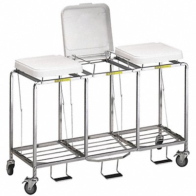 Laundry Hamper Cart 3 Comp Gry 10.5cu ft MPN:686NB