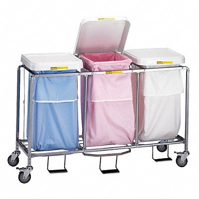 Laundry Hamper Cart 3 Comp Wht 10.5cu ft MPN:686W