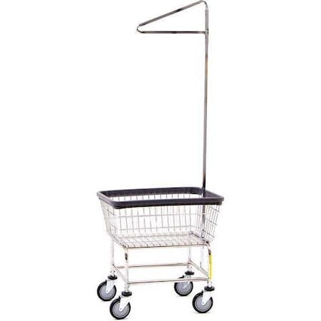 Wire Utility Cart with Single Pole Rack, 2 Bushel, Chrome MPN:100CDC91C