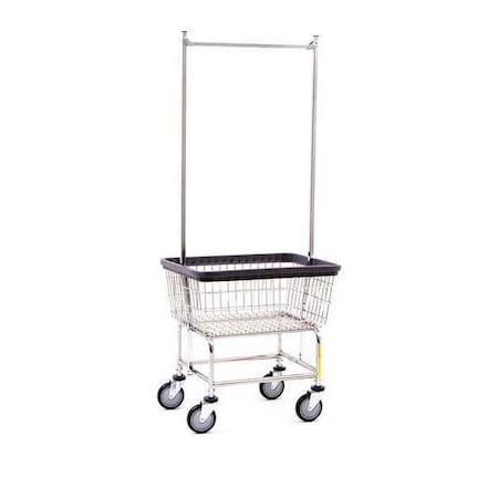 Wire Utility Cart with Double Pole Rack, 2.5 Bushel, Chrome MPN:100CEC58C