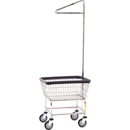 Wire Utility Cart with Single Pole Rack, 2.5 Bushel, Chrome MPN:100CEC91C
