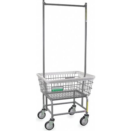 Antimicrobial Wire Utility Cart with Double Pole Rack, 2.5 Bushel MPN:100E58/ANTI