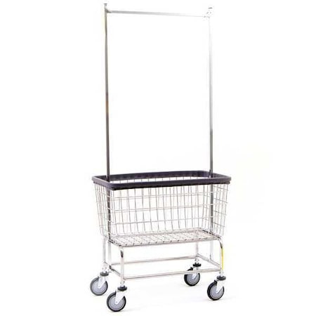 Wire Utility Cart with Double Pole Rack, 4.5 Bushel, Chrome MPN:200CFC56C