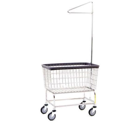 Wire Utility Cart with Single Pole Rack, 4.5 Bushel, Chrome MPN:200CFC91C