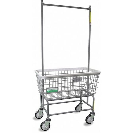 Antimicrobial Wire Utility Cart with Double Pole Rack, 4.5 Bushel MPN:200F56/ANTI