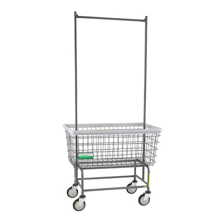 Antimicrobial Wire Utility Cart with Double Pole Rack, 6 Bushel MPN:201H56/ANTI