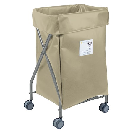 Narrow Collapsible Hamper, 5 Bushel Capacity, Beige Vinyl MPN:654BG