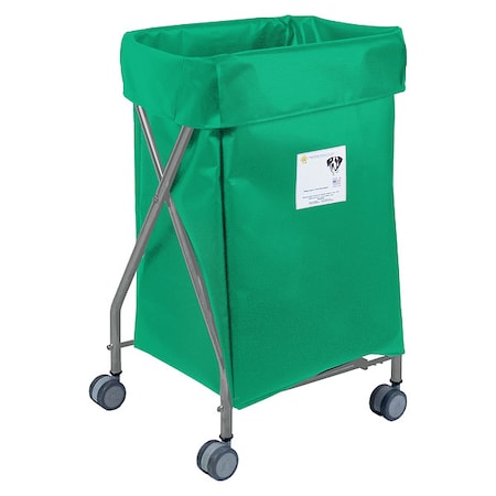 Narrow Collapsible Hamper, 5 Bushel Capacity, Green Vinyl MPN:654FG